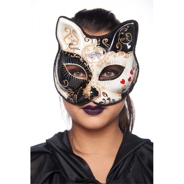 Kayso Black  Ivory Cat Mask PM031BK